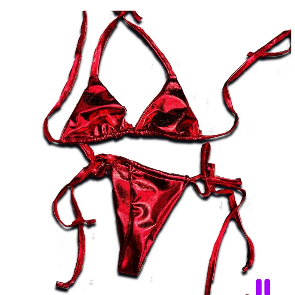 Metallic Red Bikini Milfsrack Size Small